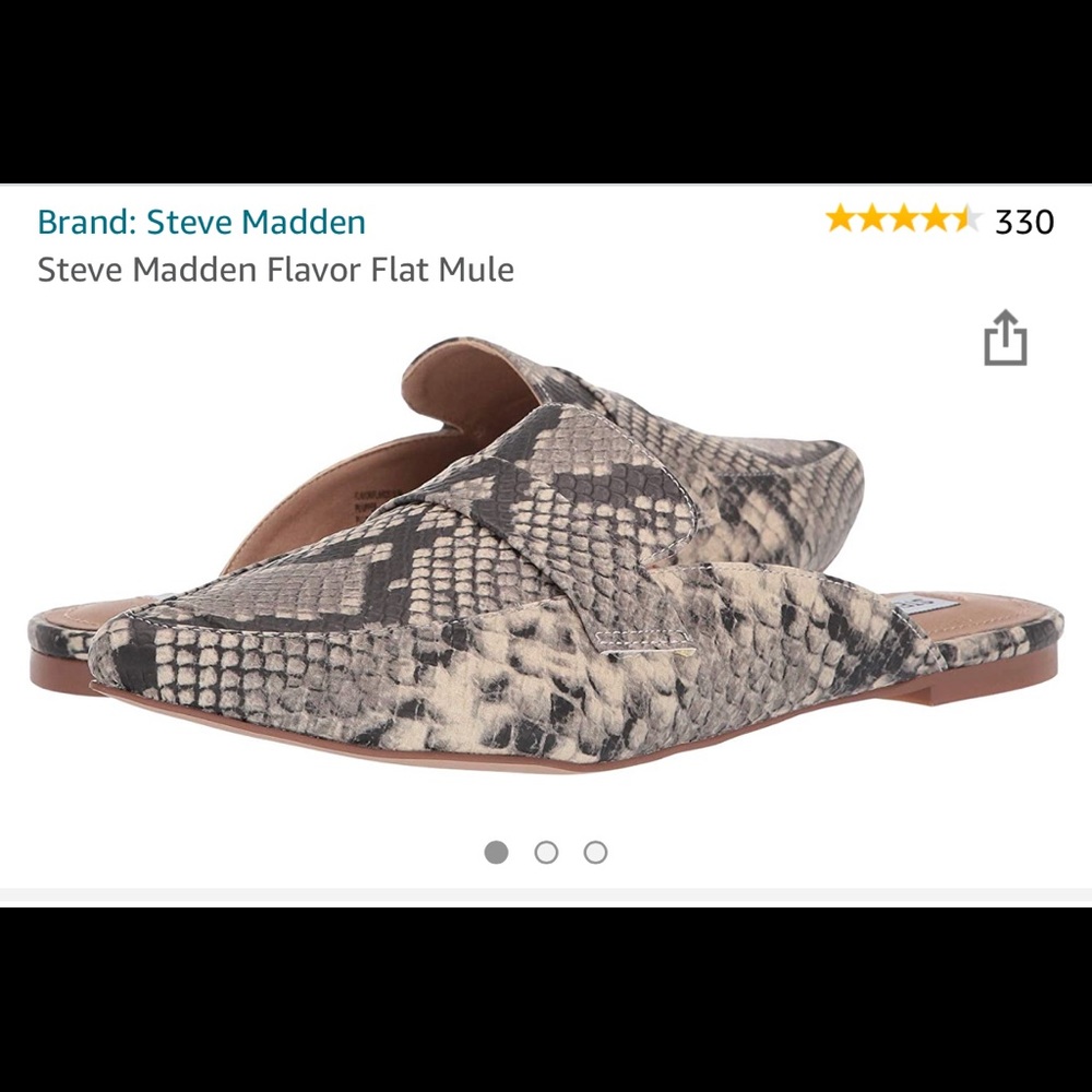 Steve Madden python printed mules
